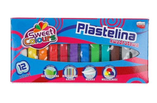 Koma-Plast štvorcová plastelína 12 farieb