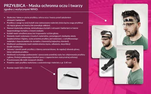 Ochranné štíty, štít na tvár, maska na nos a ústa
