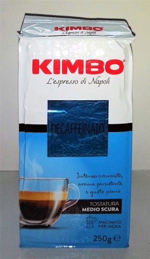 Kimbo Decaffeinato mletá káva bez kofeínu 250g
