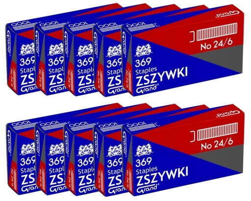 Kancelárske sponky 24/6 GRAND 10 balení x 1000 kusov