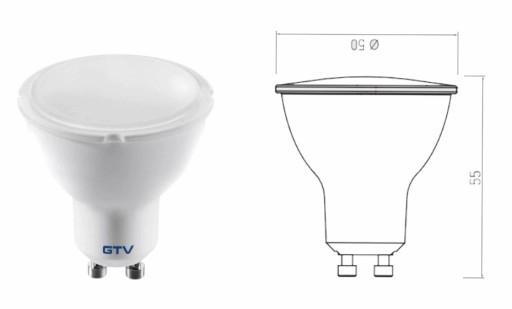 GTV LED žiarovka halogénového svetlometu Neutrálna biela GU10 3,5W=32W 4000K