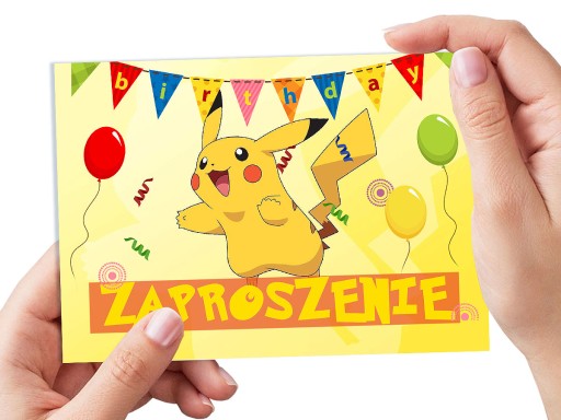 PIKACHU POZVÁNKA NA NARODENINY DIEŤAŤA + OBÁLKA ZDARMA