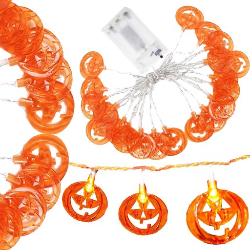 GARLANDOVÉ SVETLÁ ŽIARENÉ TEKVINY 20 LED ZÁVESNÉ DUCHOVNÉ HALLOWEENSKÉ DEKORÁCIE
