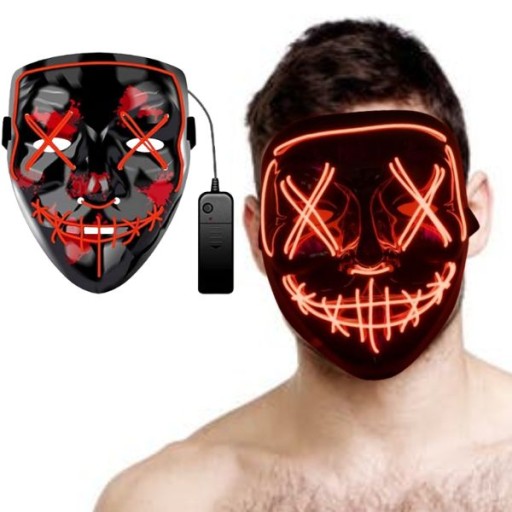 PURGE LED MASKA NA SILVESTRA SVIETIACA LED DISPOSSIEM S PARTY NA DIAĽKOVÉ OVLÁDANIE