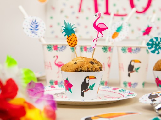 Havajské návliečky na cupcake, 6 ks