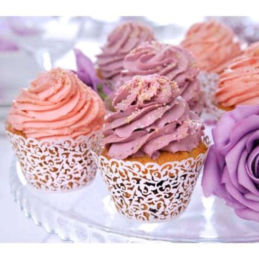 BIELY ozdobné košíčky na muffiny BOTTERFLIES, 6 ks