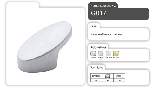NÁBYTKOVÁ KĽÚČKA K SKRINE G017/SATIN AMIX