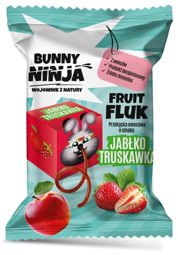 BUNNY NINJA Fruit Fluk ovocný snack s príchuťou jablko-jahoda 15g