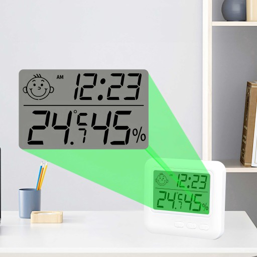 TEPLOMER ELEKTRONICKÝ vlhkomer SONDA HODINY SENZORA METEOSTANICE