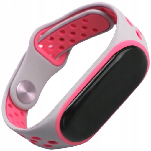 Náhradný remienok pre inteligentné hodinky Xiaomi Mi Band 3, ŠEDO-RUŽOVÝ