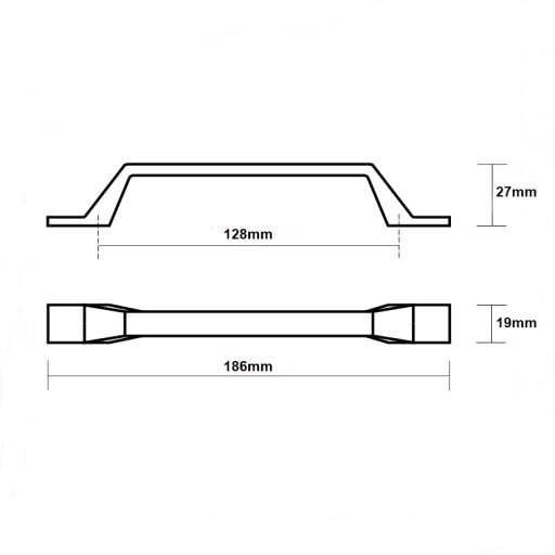 ČIERNA NÁBYTKOVÁ ÚCHYTKA PRE ZÁSUVKY KUCHYNE 128mm LOFT