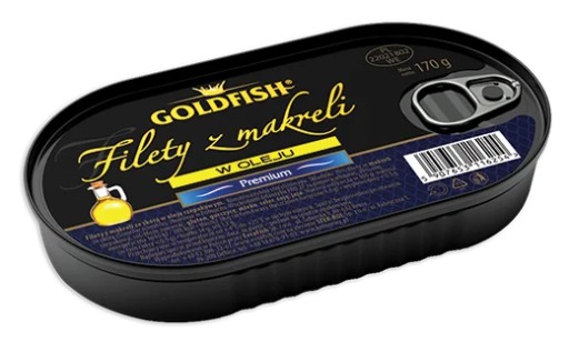 MAKERELOVÉ FILETKY V OLEJI PREMIUM Zlatá rybka 170g