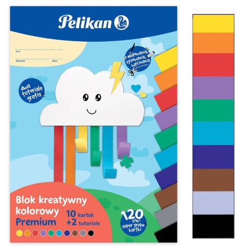 Farebný blok na kreslenie A4, 10 listov, 120g/m PELIKAN