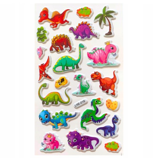 KONVEXNÉ PENOVÉ NÁLEPKY PRE DETSKÉ DINOSAURY