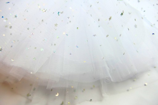 # TYLOVÁ SUKŇA TUTU SUKŇA 30cm BIELA s HVIEZDAMI