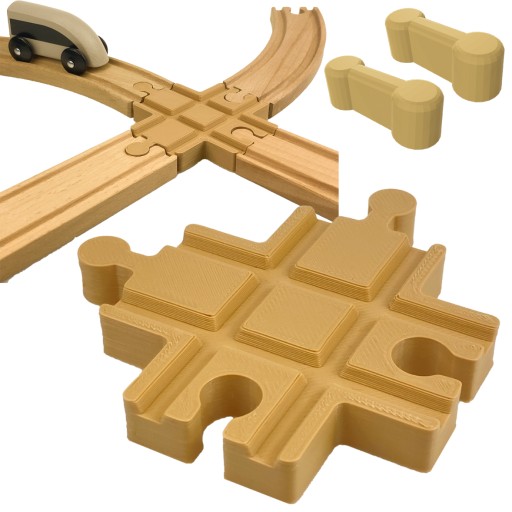 MINI INTERSECTION 2 DREVENÉ KOĽAJOVÉ KONEKTORY KOMPATIBILNÉ S BRIO LIDL