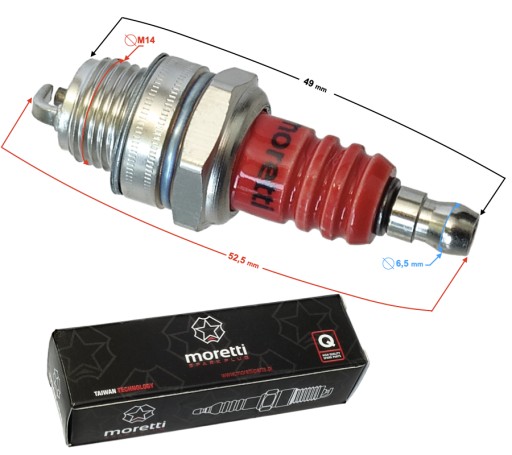 ZAPAĽOVACIA SVIEČKA MORETTI VRECKOVÉ BICYKLE SEKAČKY SPRINTERS BM6A (BPM7A) MINIBICYKEL
