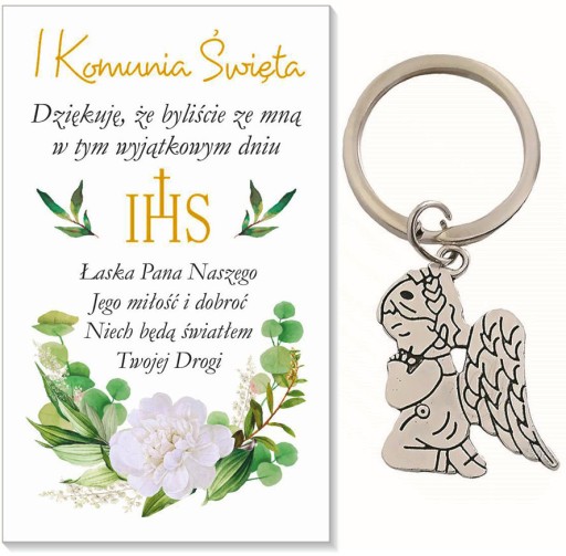 ĎAKUJEM KOMUNINÁ KĽÚČENKA pre hostí prijímanie anjel prijímanie darček