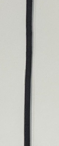 Pletená gumička, ČIERNA, 5 mm, na tvárové masky, 2 metre