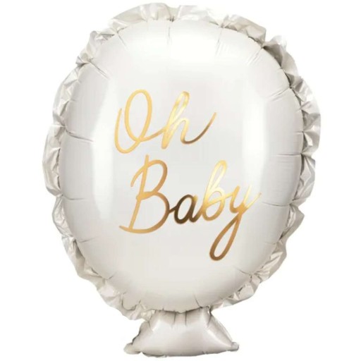 OH BABY baby shower fóliový balón z bieleho zlata
