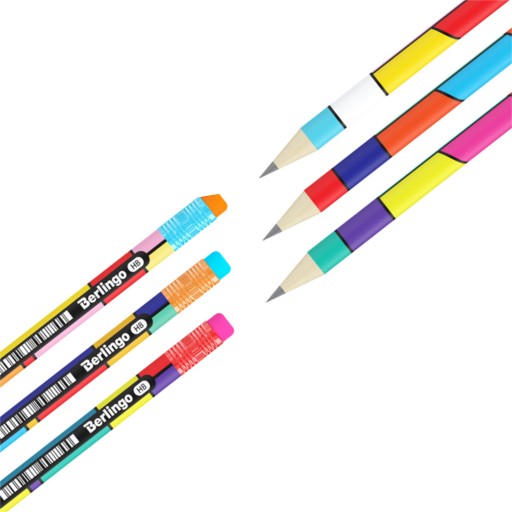 ceruzka s gumou HB COLOR BLOCK BERLINGO MIX 1 ks.
