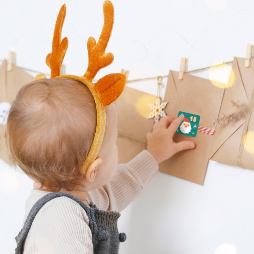 Vianočné nálepky, adventný kalendár, list A4
