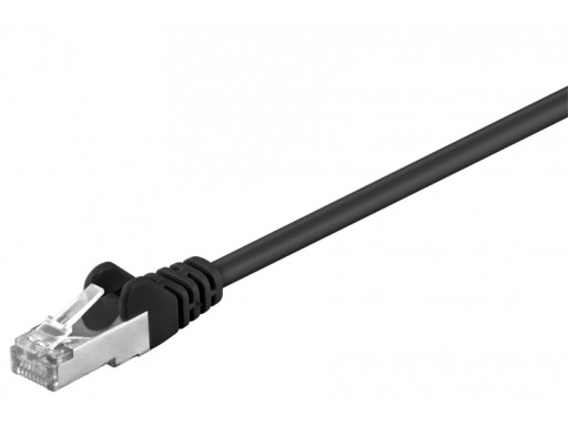 RJ45 LAN patch kábel cat.5e SF/UTP sieťový kábel, čierny 0,25 m