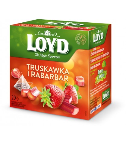 Ovocný čaj Jahoda Rebarbora Ovocný výkon teplý a studený LOYD 20 t.