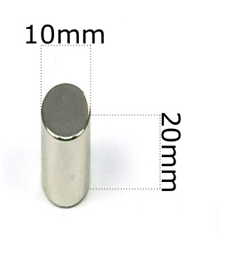 SILNÝ VALEC NEODYMOVÝ MAGNET 10x20 / NEODYMOVÉ MAGNETY /