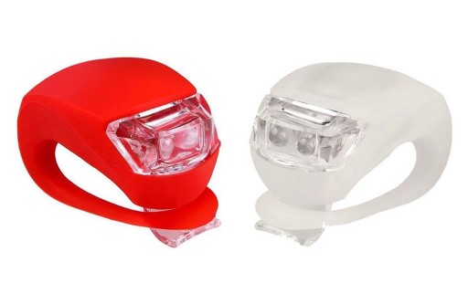 Osvetlenie na bicykel, silikónové LED lampy, 2 ks
