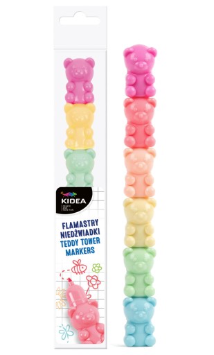 Kidea pastelové fixky fixky fixky medvedíkov veža 6 farieb