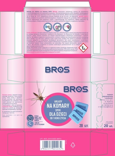 Náboje proti komárom BROS pre deti 20 ks