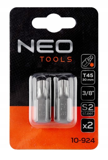 Hrot bitov TORX T45 x 30 mm, S2 x 2 ks, NEO 10-924