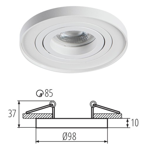 Kanlux LED stropné svietidlo pohyblivé drobné 10W GU10 hliníkové biele