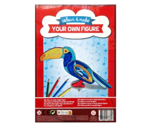 Súprava 3D modelu figúrky, kreatívne puzzle tukana, DIY