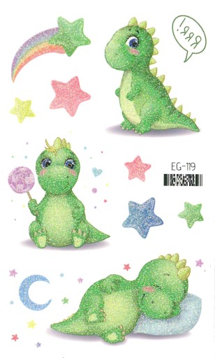 Umývateľné tetovanie pre deti GLITTER DINOSAURS EG119