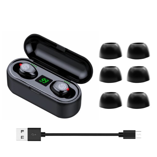 BEZDRÔTOVÉ SLÚCHADLÁ BLUETOOTH 5.3 MIKROFÓN DOTYKOVÉ OVLÁDANIE + POWERBANK