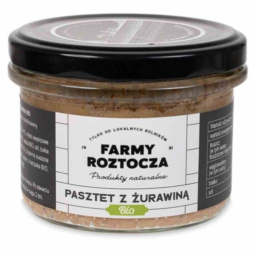 Hydinovo-bravčová paštéta s brusnicami BIO 180g Jar Farmy Roztocze