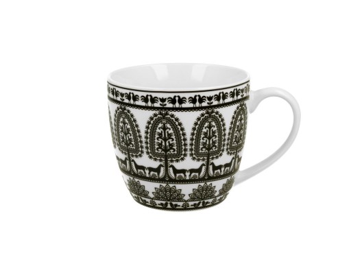 Veľký porcelánový hrnček 460 ml Kurpiowski v darčekovom košíku 1874