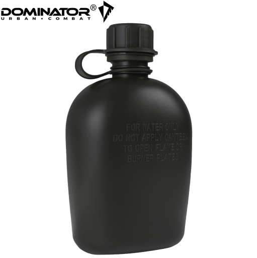 Vojenská turistická fľaša na vodu Dominator 1QT 1L čierna