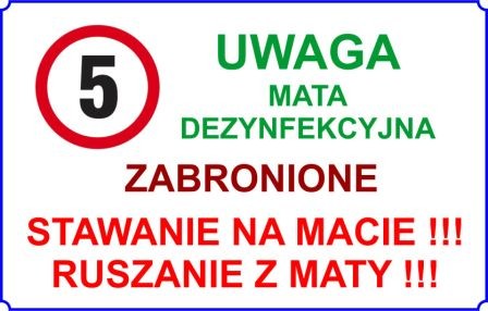č.3 POZOR Dezinfekčná podložka 5km/h DOSKA.