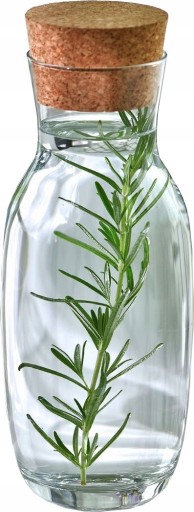 KROSNO Čistá karafa na víno, vodu, džús s prírodným korkom, 1L 1000ml