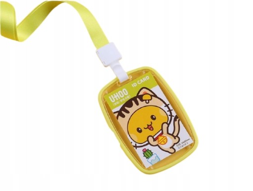 Puzdro na karty Lanyard UHOO 6106 Kitty limetkovo zelené