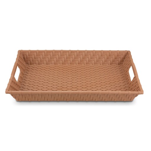 Ľahký DEKORATÍVNY PODNOB PODÁVAČEK s rúčkami 48x35cm vzor RATTAN