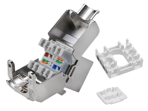 RJ45/8P8C zásuvka kat.6A STP typ KEYSTONE beznástrojové kontakty LSA DIGITUS