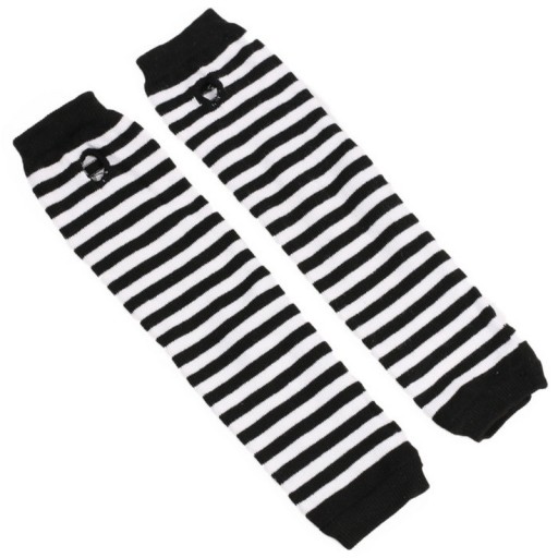 DLHÉ RUKAVICE BEZ PRSTY Čiernobiele palčiaky