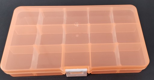 Organizérový kontajner, box na skrutky, 15 priehradiek