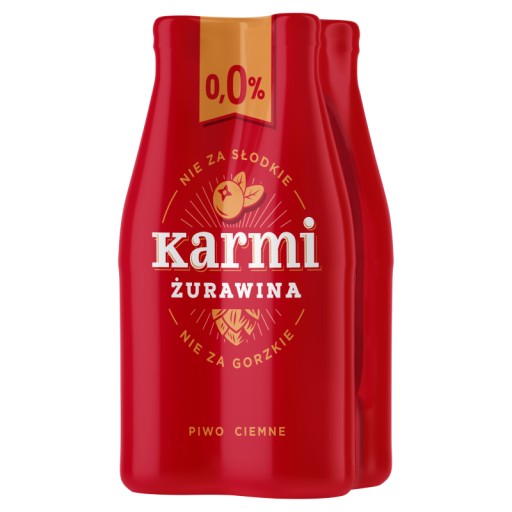 Pivo Karmi s príchuťou brusnice, tmavé nealko, 4 x 400 ml