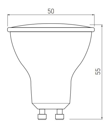 SMD GU10 LED žiarovka 5W 400lm 3000K AC 220-240V 45 stupňov SKLO 54mA GTV