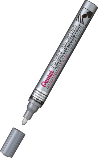 Pentel MMP10-Z Olejový značkovač okrúhly strieborný